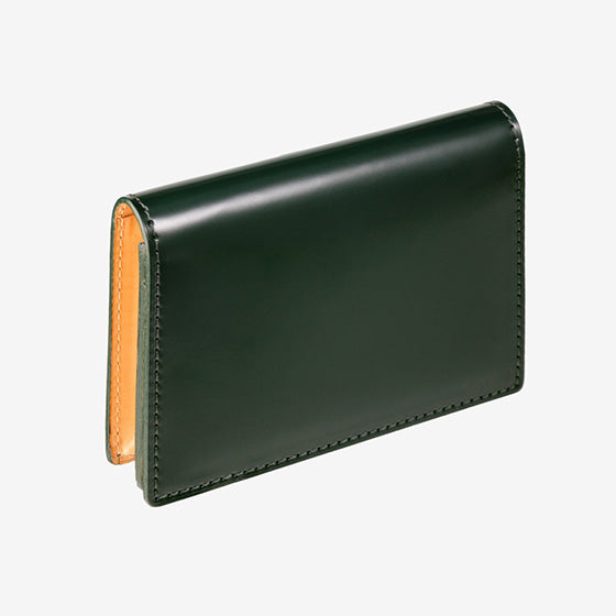 135-50 コードバン つや有り 名刺入れ （グリーン）
