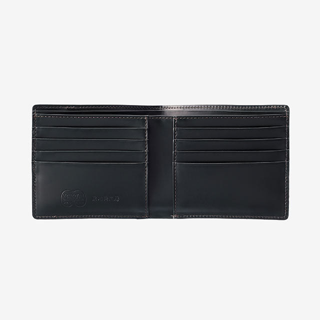 224-50 コードバン つや無し 二つ折り財布 小銭入れ無し （グリーン）